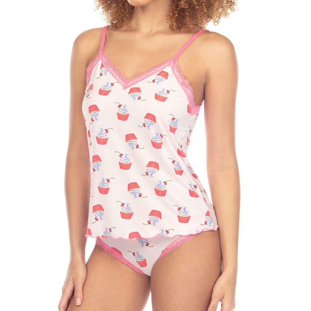 Honeydew Intimates Floral Print Microfiber Lace Sleeveless Camisole (Top Only)